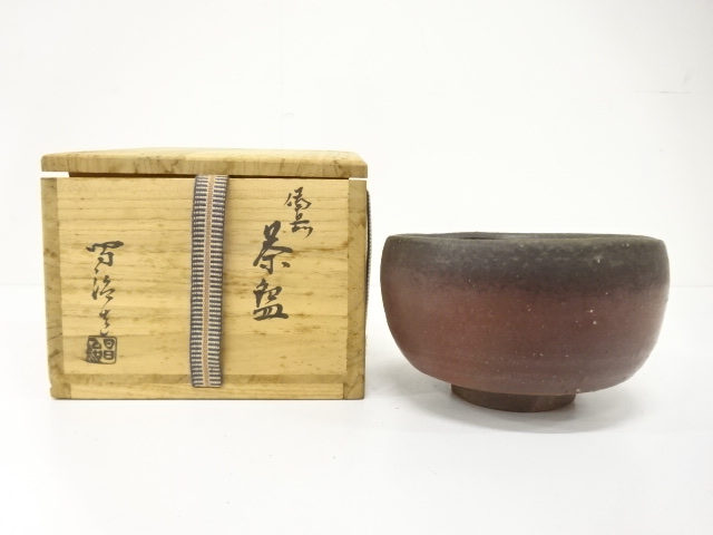 JAPANESE TEA CEREMONY / BIZEN WARE TEA BOWL CHAWAN / ARTISAN WORK